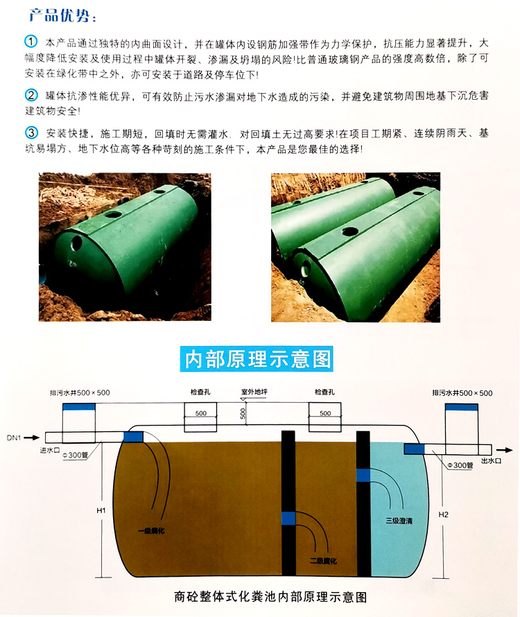 板桥镇玻璃钢化粪池